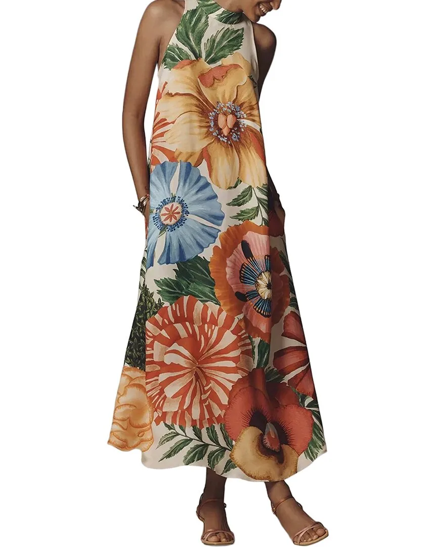Linen-Blend Maxi Dress