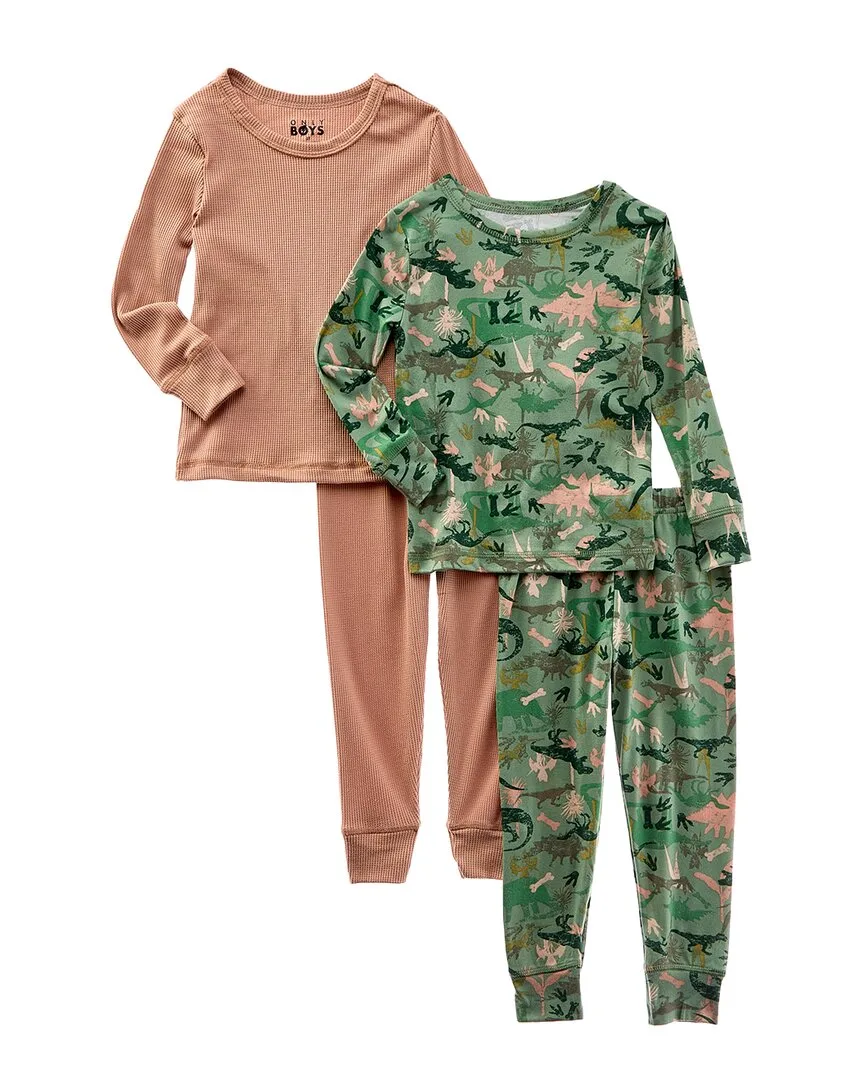 4Pc Just Chill Yummy & Brushed Waffle Pajama Set by Only Boys