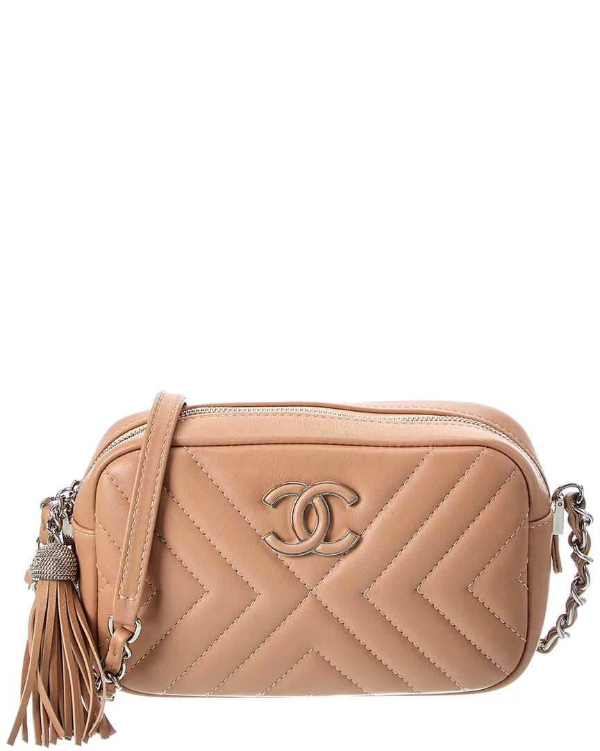 Neutral Calfskin Chain Shoulder Bag (authentic Pre-Loved) by CHANEL