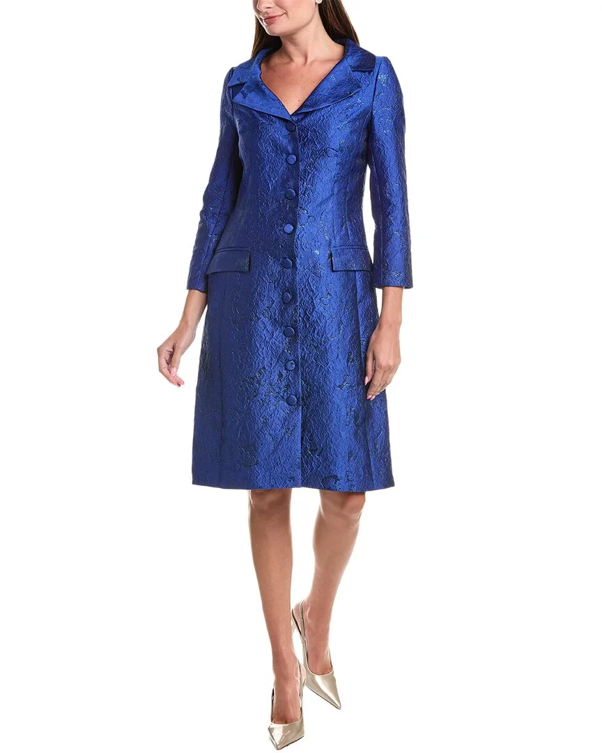 Metallic Jacquard Coat Dress by Teri Jon