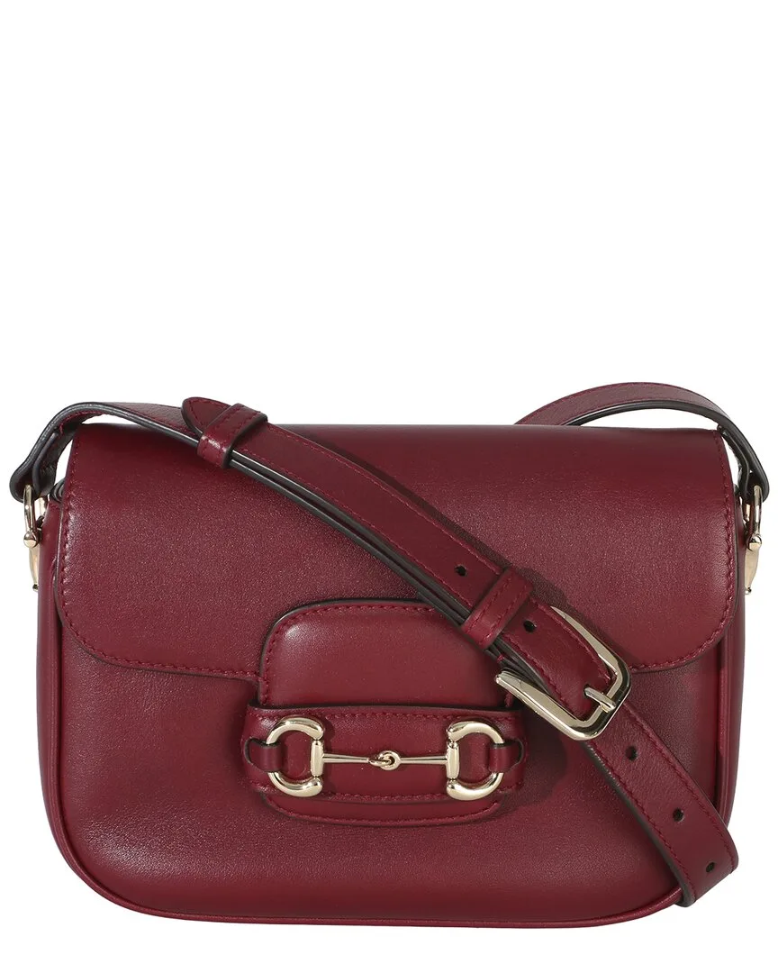 Red Soft Calfskin Horsebit 1955 Small Shoulder Bag (authentic Pre-Loved)