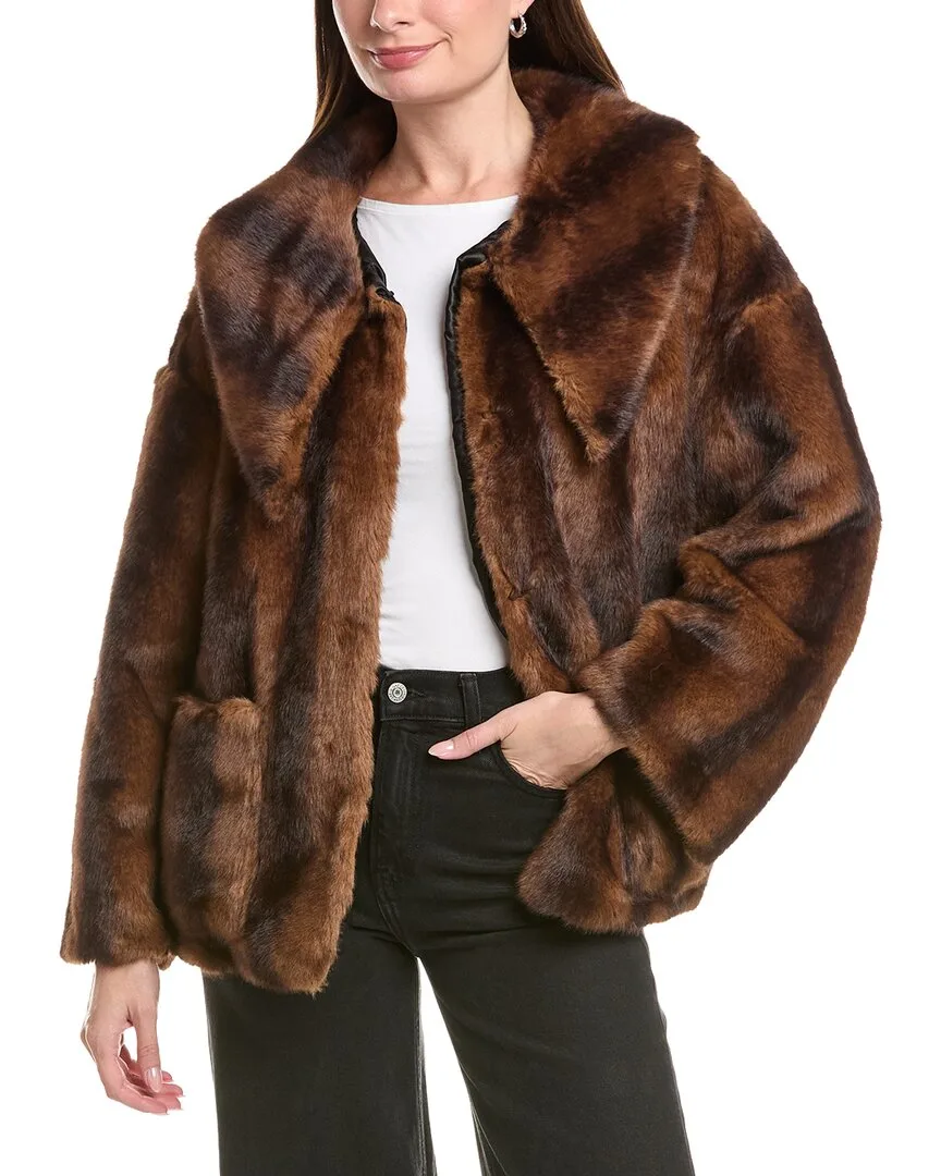 Faux Fur Cropped Coat by Nvlt
