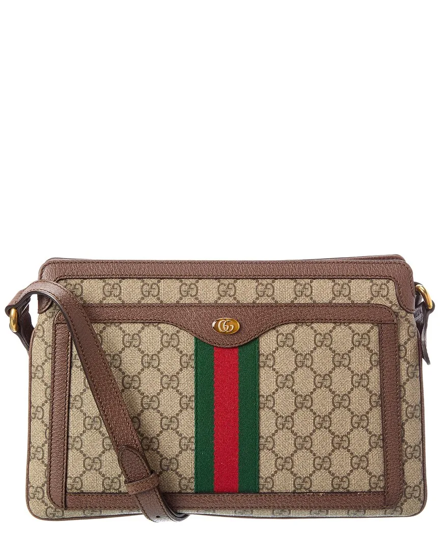 Brown Gg Supreme Coated Canvas Medium Ophidia Shoulder Bag (authentic Pre-Loved)