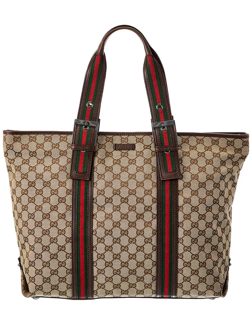Gg Canvas & Leather Tote (authentic Pre-Loved) by Gucci