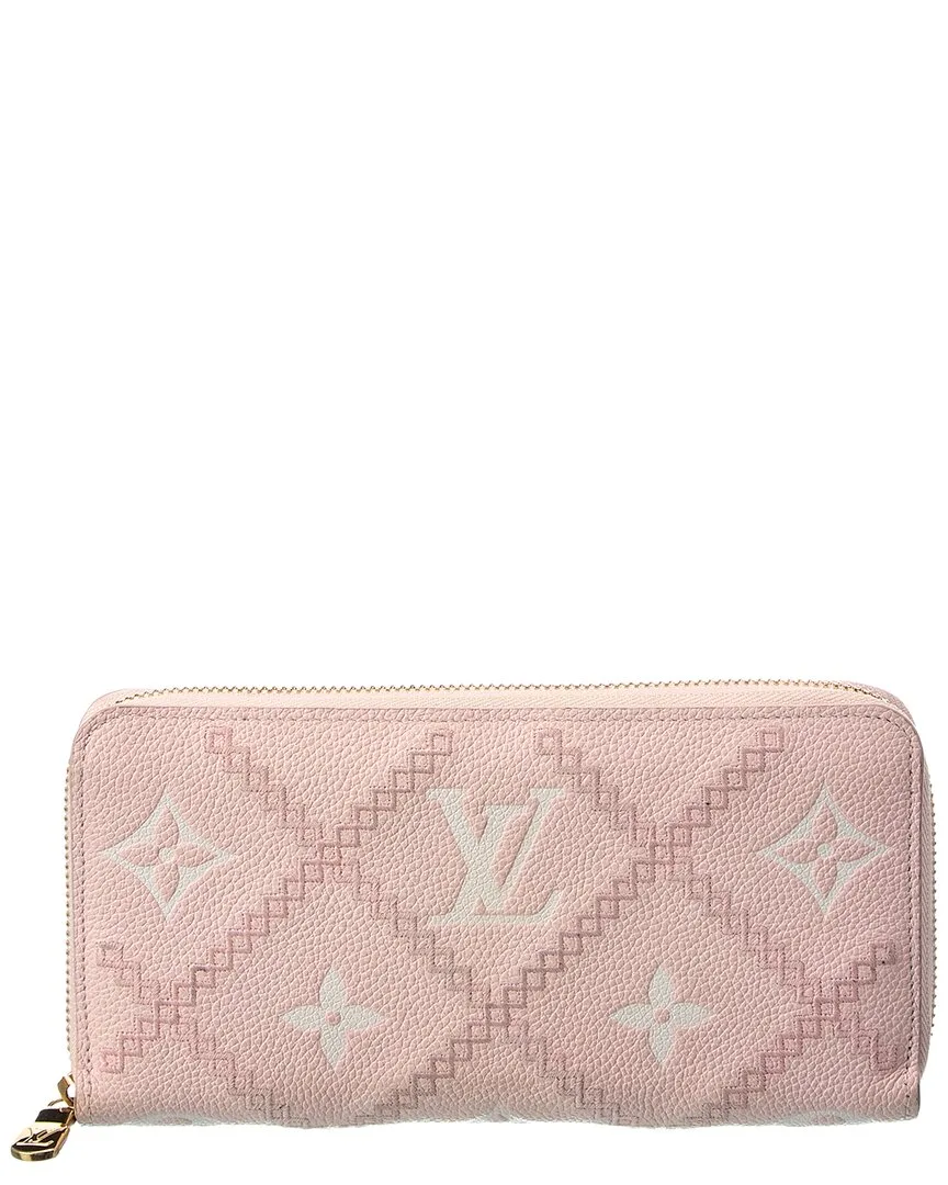 Pink Empreinte Monogram Giant Broderies Calf Leather Zippy Wallet (authentic Pre-Loved) by Louis Vuitton
