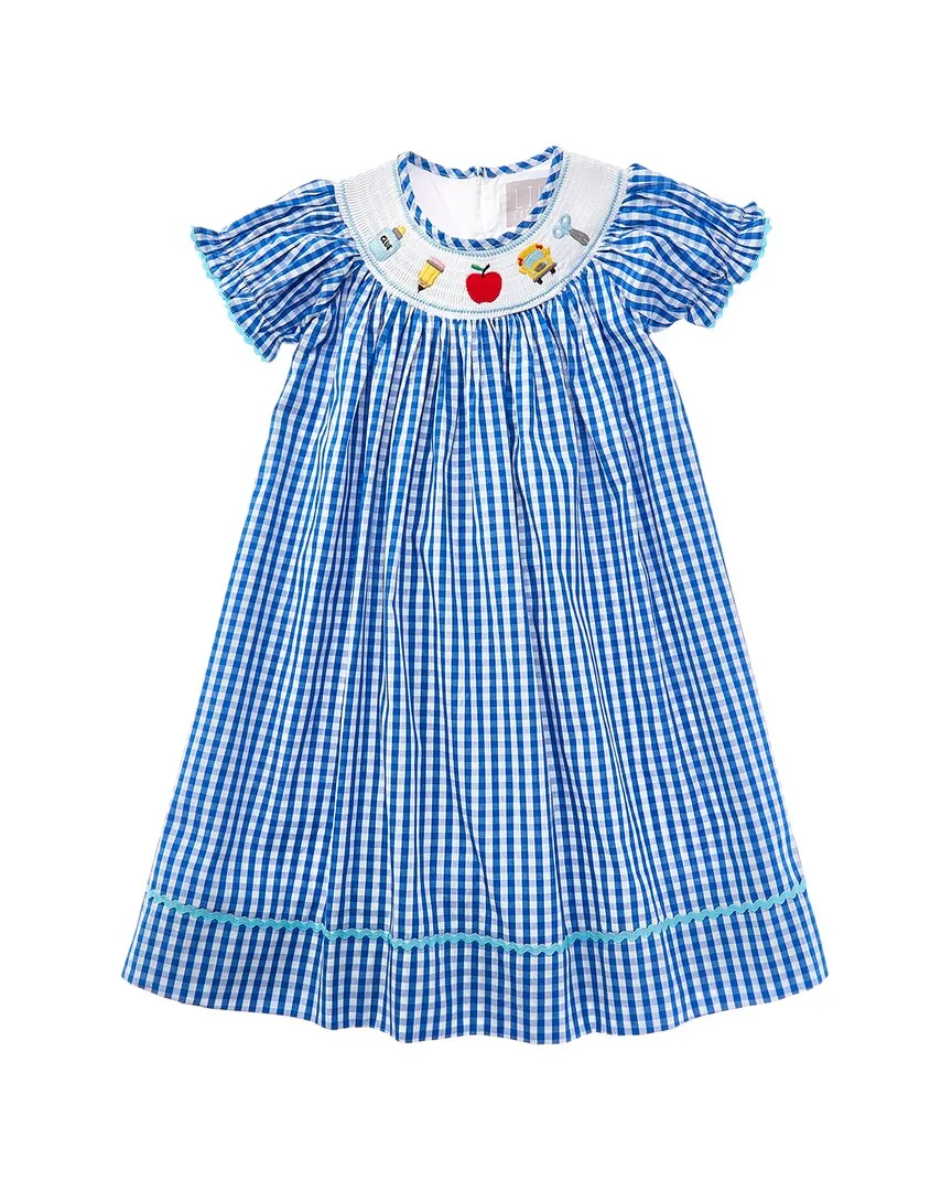 Gingham School Smocked Bishop Dress by Lil Cactus