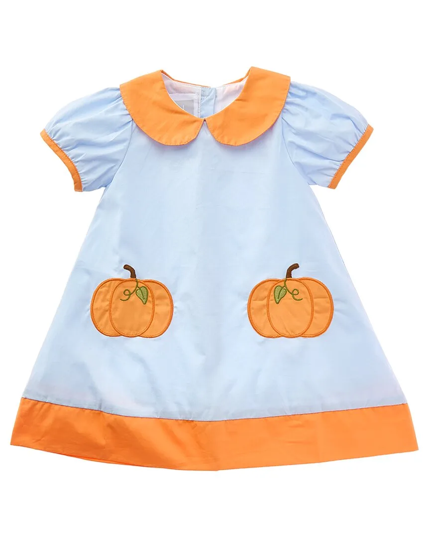 Pumpkin Applique Collared Dress by Lil Cactus