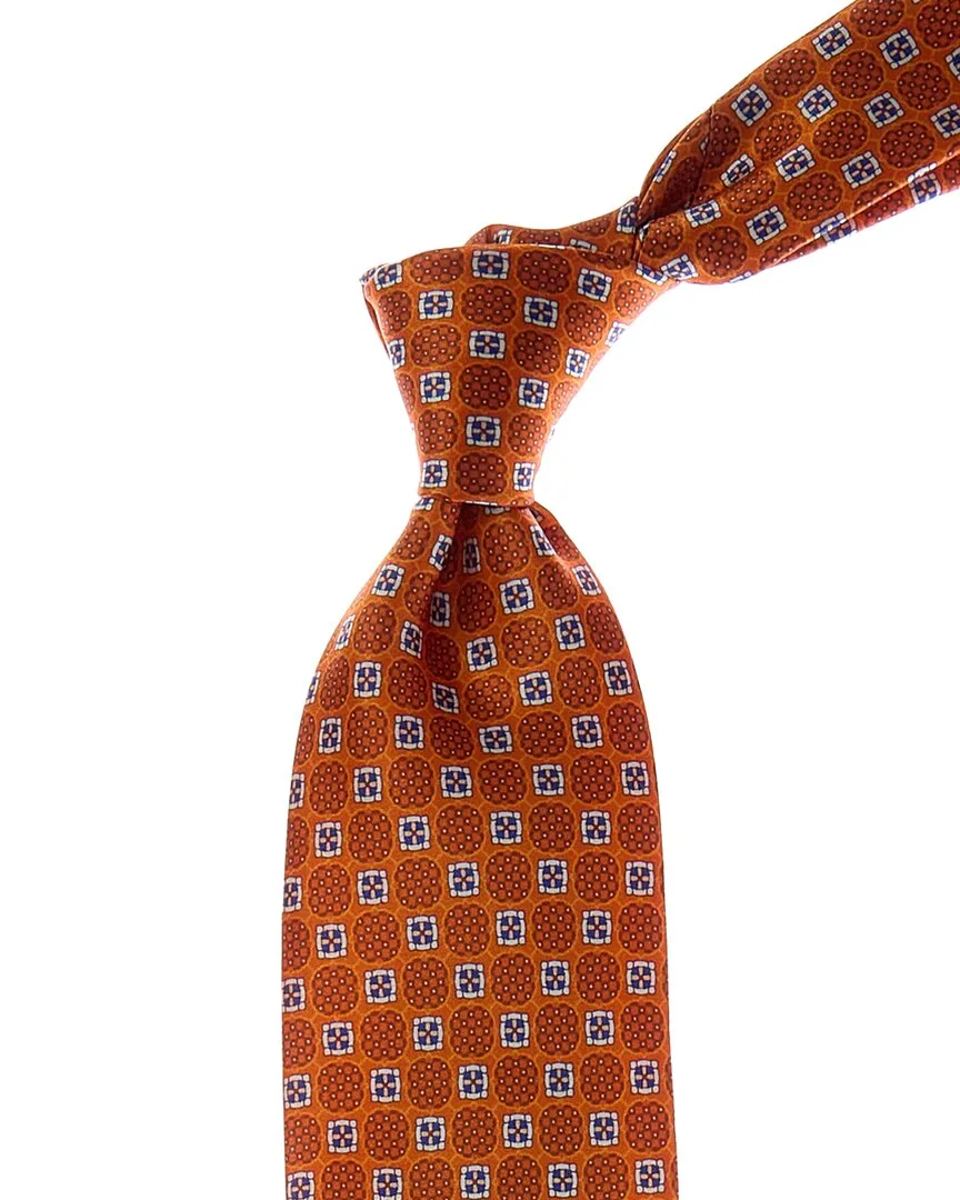 Medallion Silk Tie by Canali