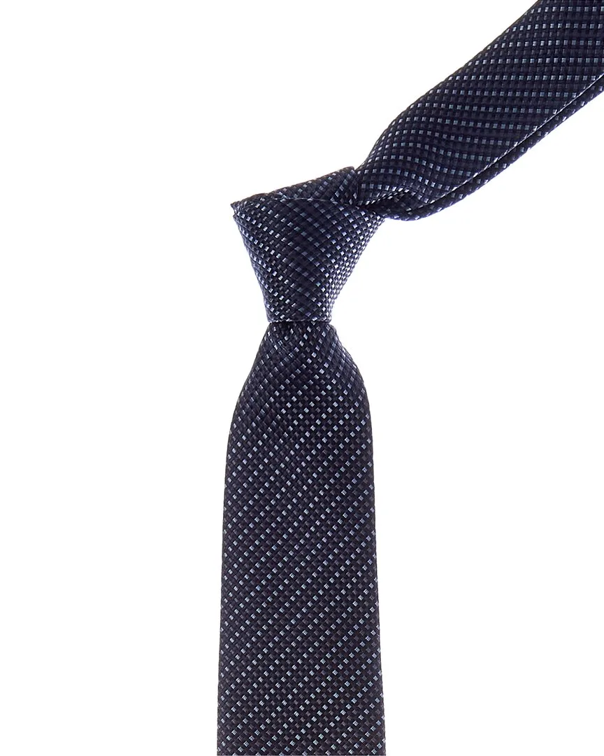 Navy Squares Silk Tie by Canali