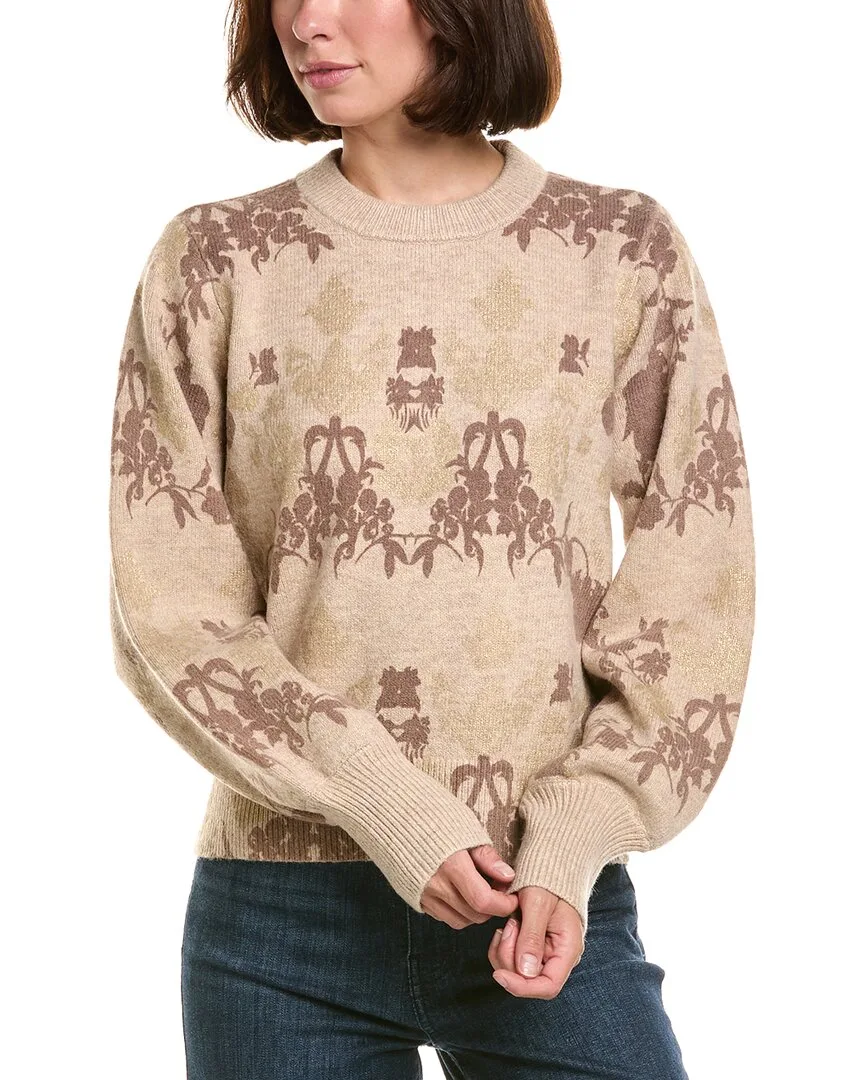 Baroque Floral Wool-Blend Sweater by Karl Lagerfeld