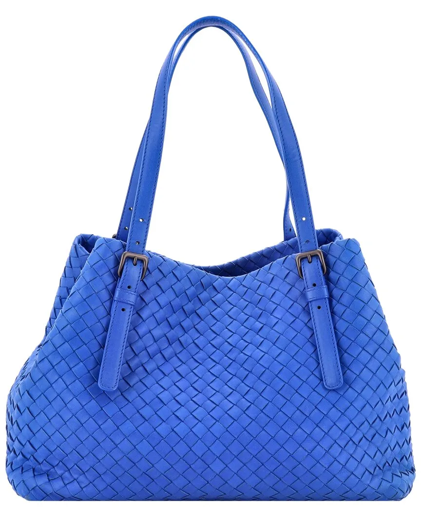 Blue Intrecciato Nappa A-Shape Tote Medium (authentic Pre-Loved) by Bottega Veneta