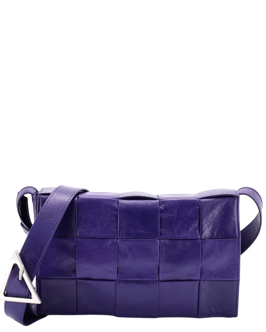 Purple Maxi Intrecciato Leather Cassette Crossbody Small (authentic Pre-Loved) by Bottega Veneta