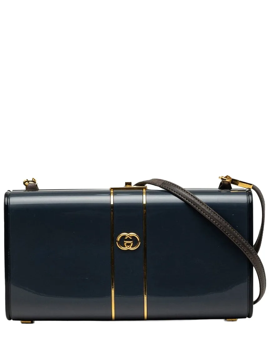 Blue Faux Leather Interlocking G Crossbody (authentic Pre-Loved) by Gucci