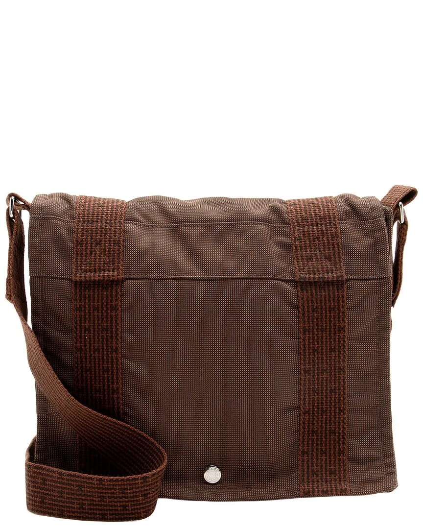 Brown Canvas & Nylon Herline Pm Messenger (authentic Pre-Loved) by Herms