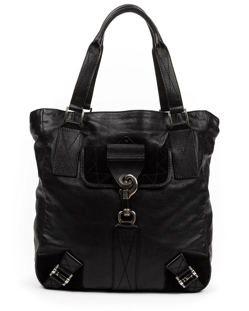 Black Calfskin Leather Cabas Rebelle (authentic Pre-Loved) by Dior
