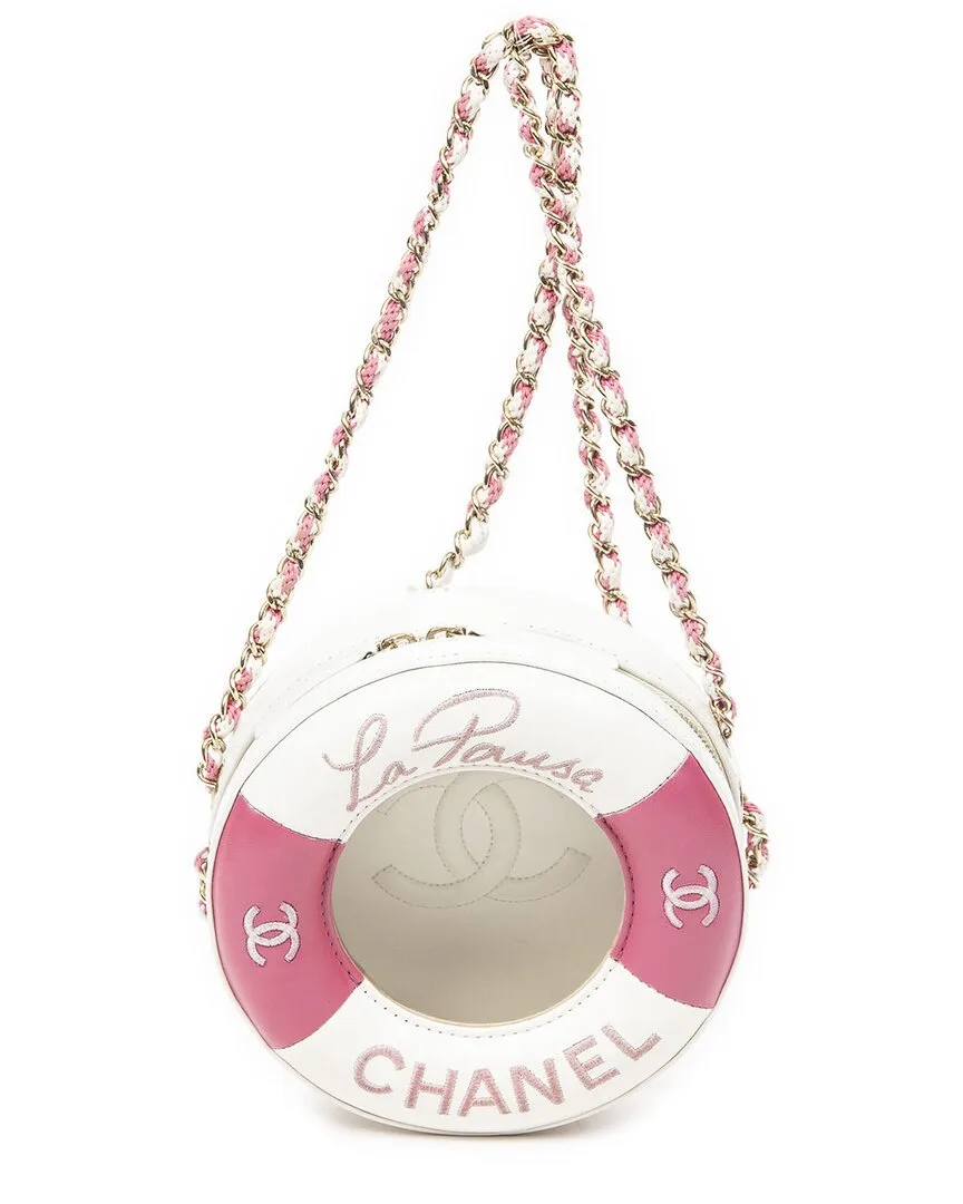 Ivory & Pink Quilted Lambskin Leather Ltd. Ed. Cruise 19 La Pausa Lifesaver Crossbody (authentic Pre-Loved) by CHANEL
