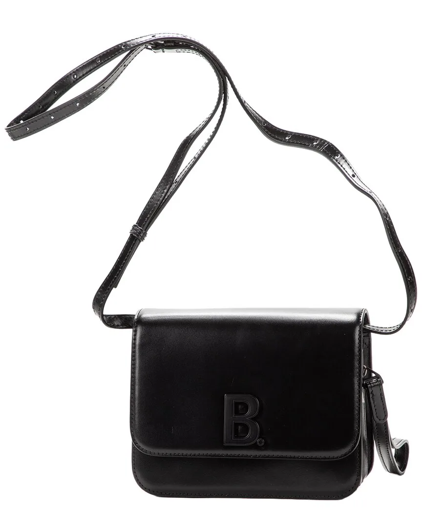 Black Calfskin Leather B Flap Crossbody (authentic Pre-Loved) by Balenciaga