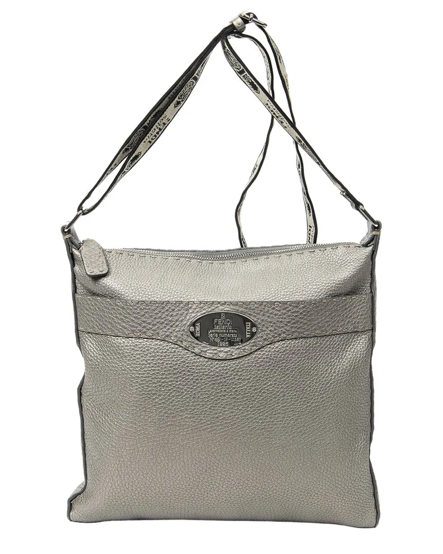 Grey Grained Leather Selleria Crossbody (authentic Pre-Loved) by FENDI