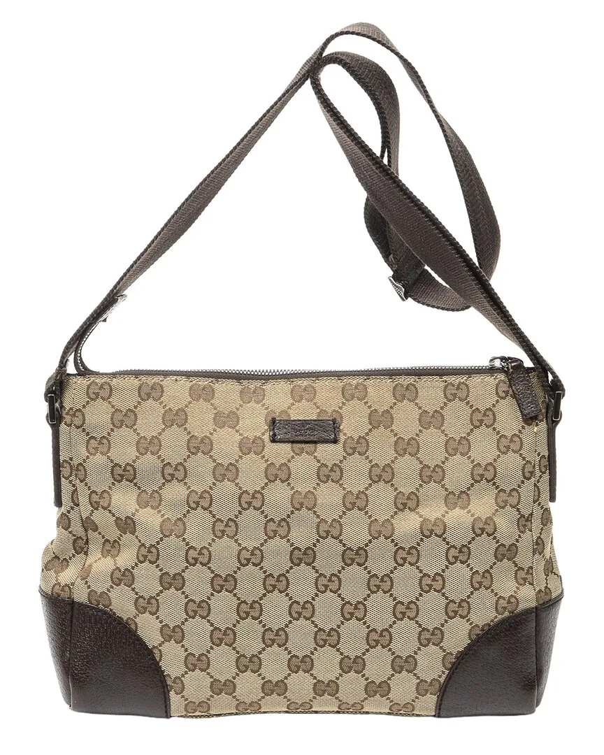 Beige & Brown Gg Canvas Joy Messenger (authentic Pre-Loved) by Gucci
