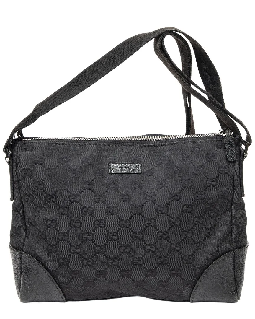 Black Gg Canvas Joy Messenger (authentic Pre-Loved) by Gucci