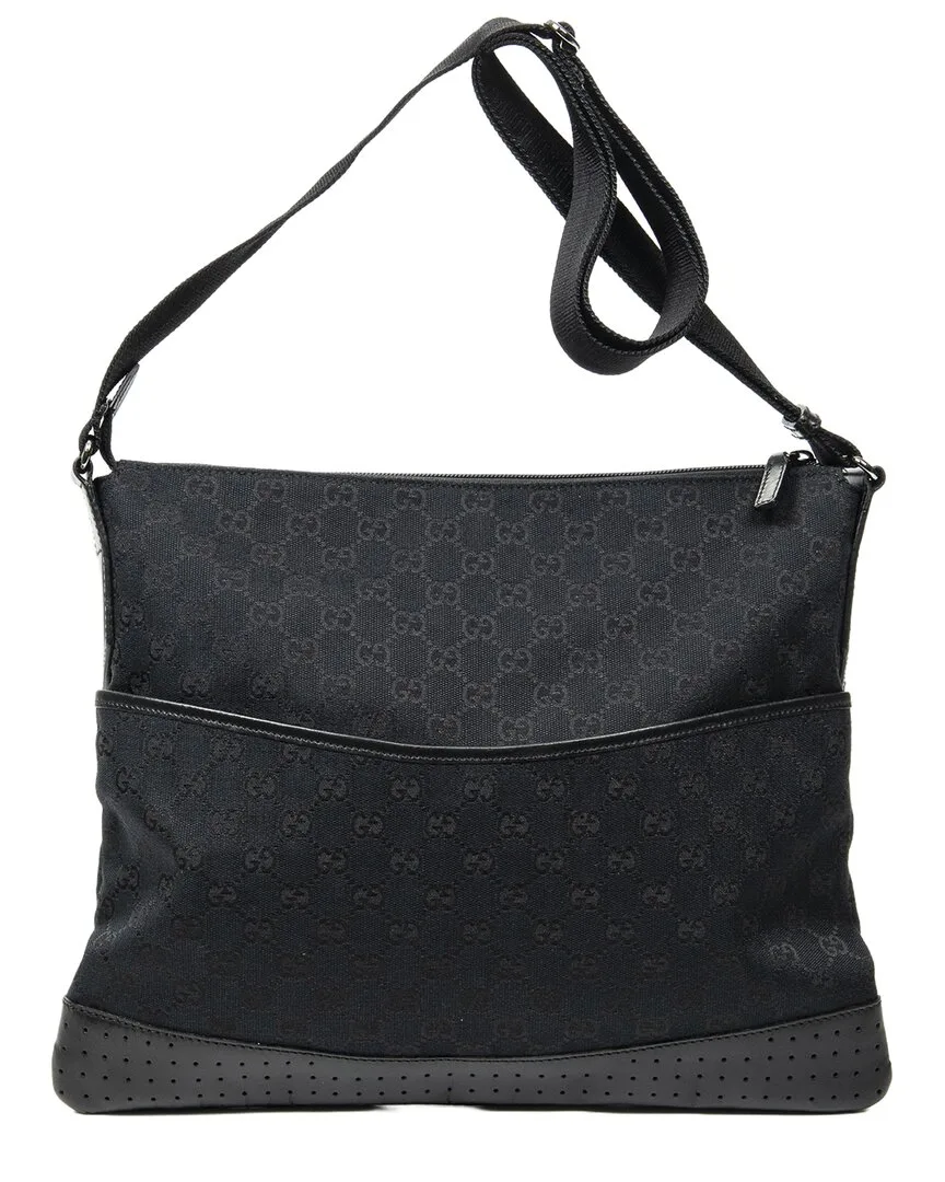 Black Gg Canvas Large Messenger (authentic Pre-Loved) by Gucci