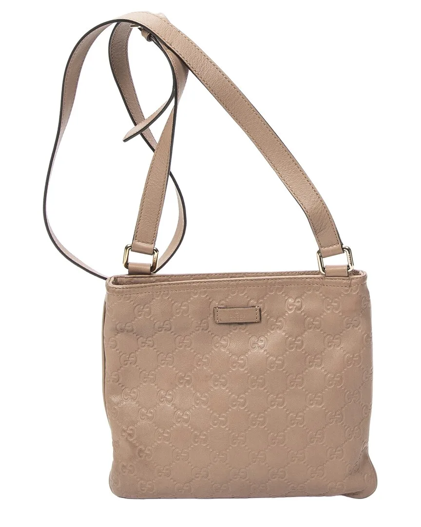 Light Brown Guccissima Leather Small Flat Messenger (authentic Pre-Loved) by Gucci