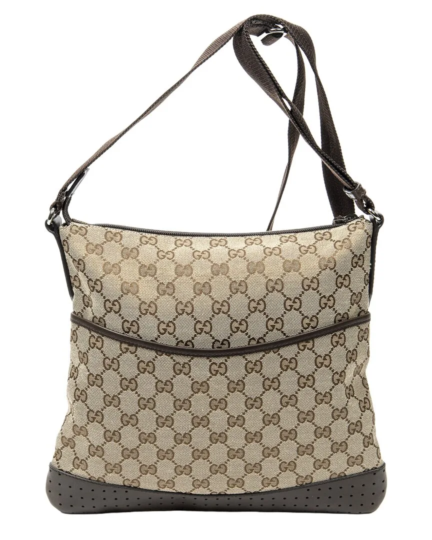 Beige & Brown Gg Canvas Medium Messenger (authentic Pre-Loved) by Gucci