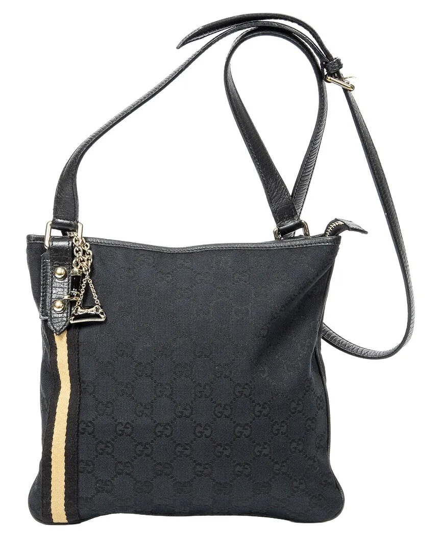 Black Gg Canvas Web Jolicoeur Crossbody (authentic Pre-Loved) by Gucci