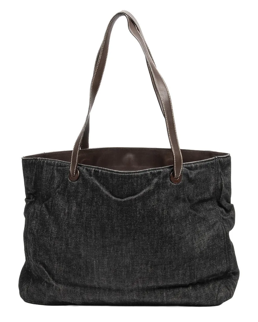 Black Denim Canvas Large Cc Tote (authentic Pre-Loved) by CHANEL
