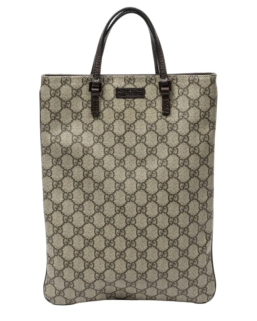 Brown & Beige Gg Supreme Canvas Flat Tote (authentic Pre-Loved) by Gucci