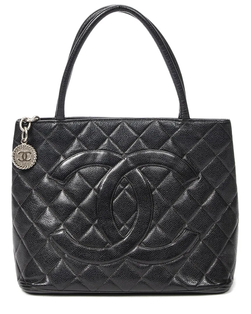 Black Quilted Caviar Leather Timeless Medallion Tote (authentic Pre-Loved) by CHANEL