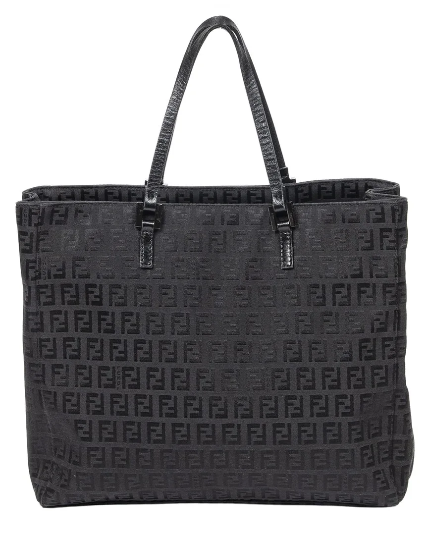 Black Zucchino Canvas Shopping Tote (authentic Pre-Loved) by FENDI
