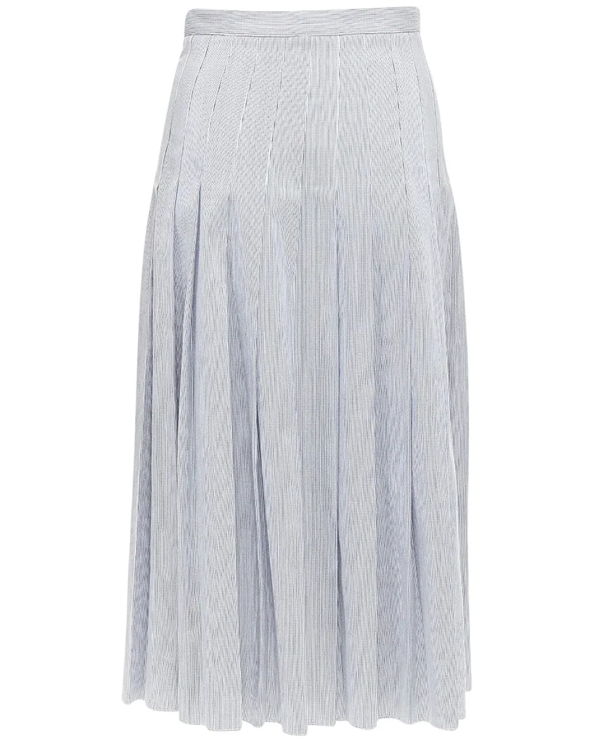 Striped Box Pleated Skirt (authentic Pre-Loved)