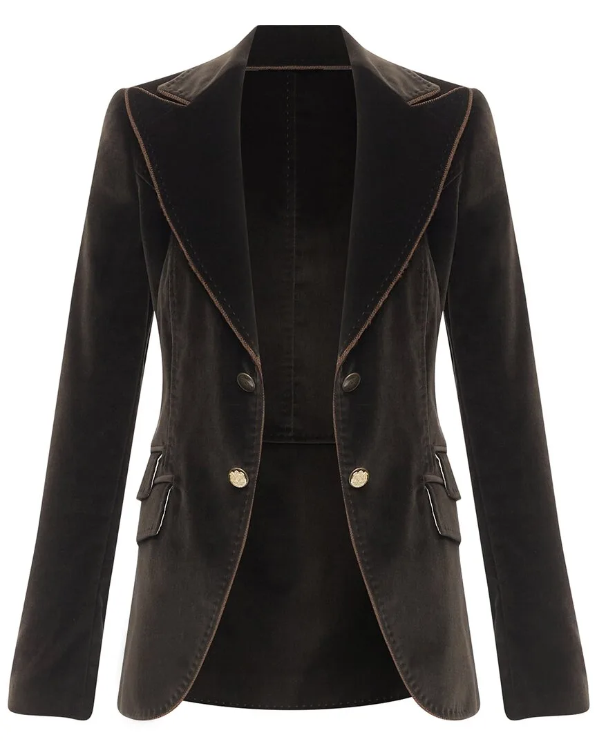 Velvet Peak Lapel Blazer (authentic Pre-Loved) by Dolce & Gabbana
