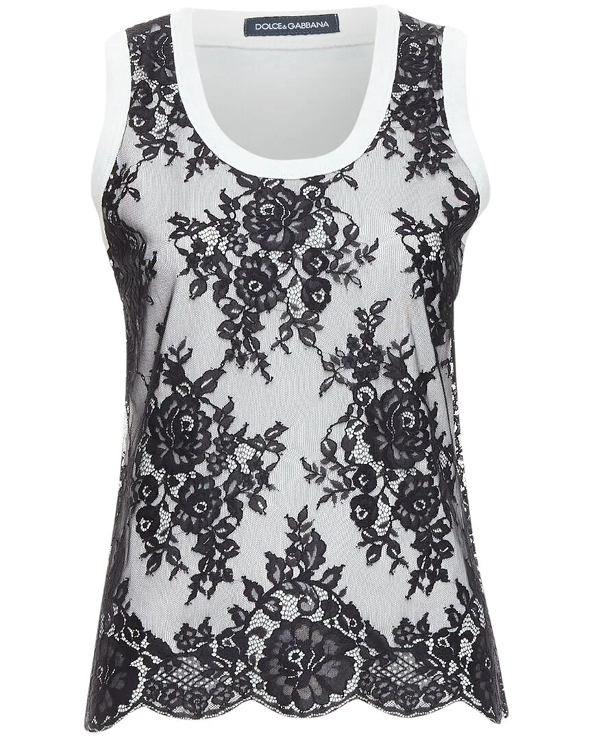 Lace Overlay Top (authentic Pre-Loved) by Dolce & Gabbana