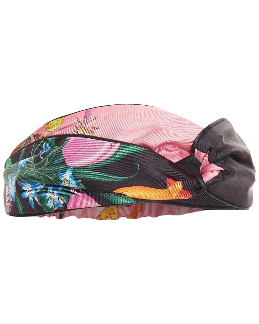 2017 Flora Snake Silk Headband by Gucci