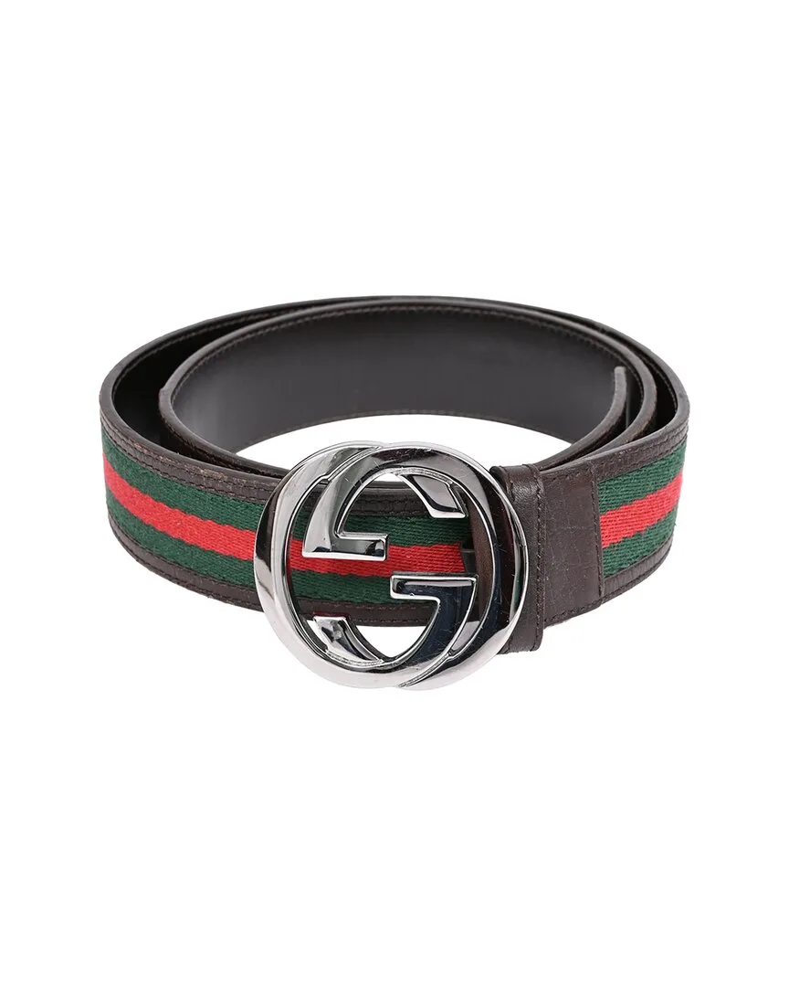 Web Signature Logo Belt by Gucci