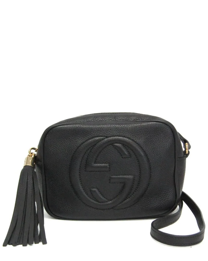 Black Leather Disco Bag Shoulder Bag (authentic Pre-Loved) by Gucci