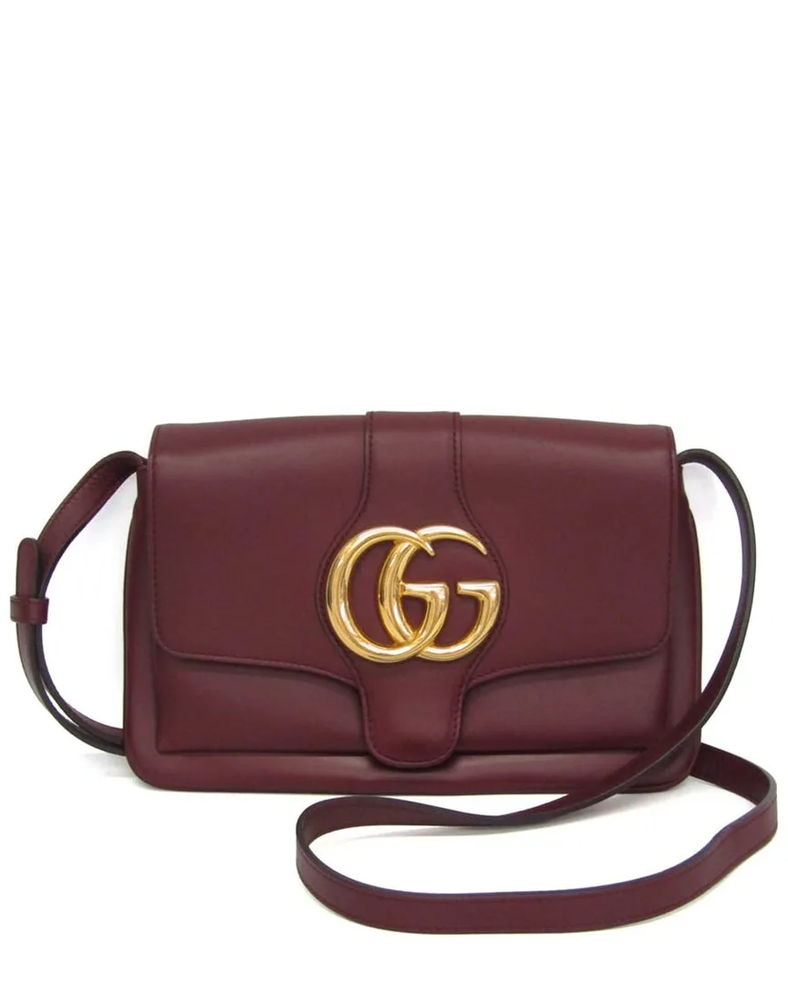 Bordeaux Leather Gg Marmont Shoulder Bag