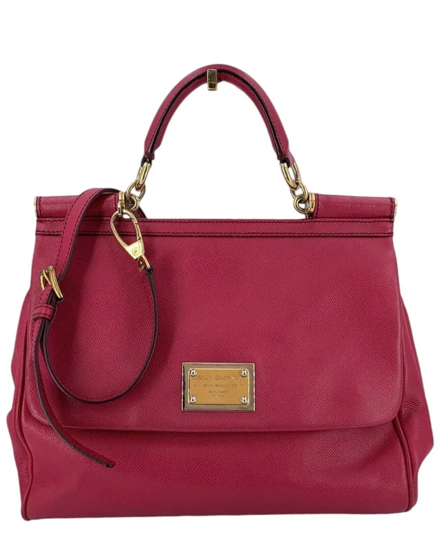 Pink Leather Dauphine Shoulder Bag (authentic Pre-Loved) by Dolce & Gabbana