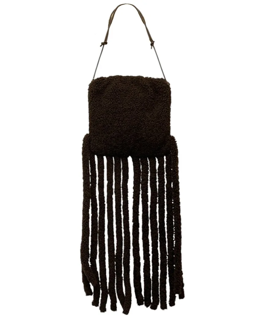 Brown Leather the Fringe Pouch (authentic Pre-Loved) by Bottega Veneta