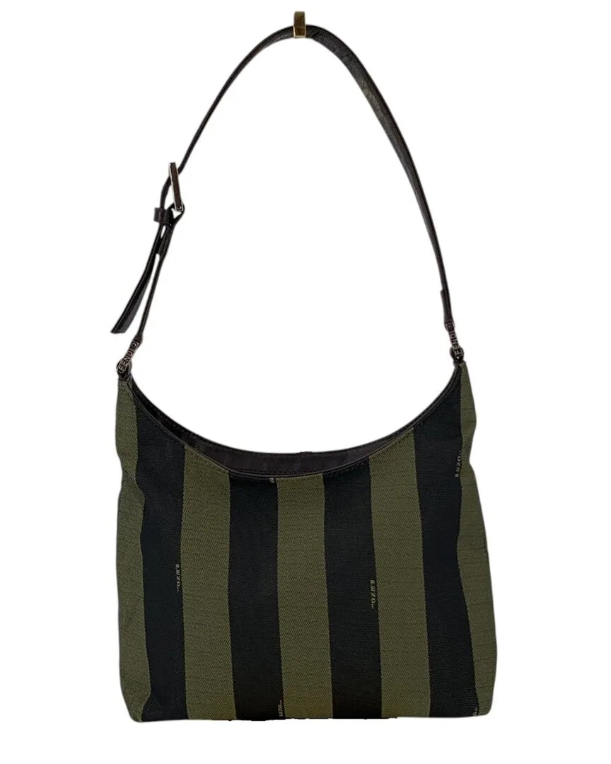 Green Pequin Cotton Shoulder Bag (authentic Pre-Loved) by FENDI