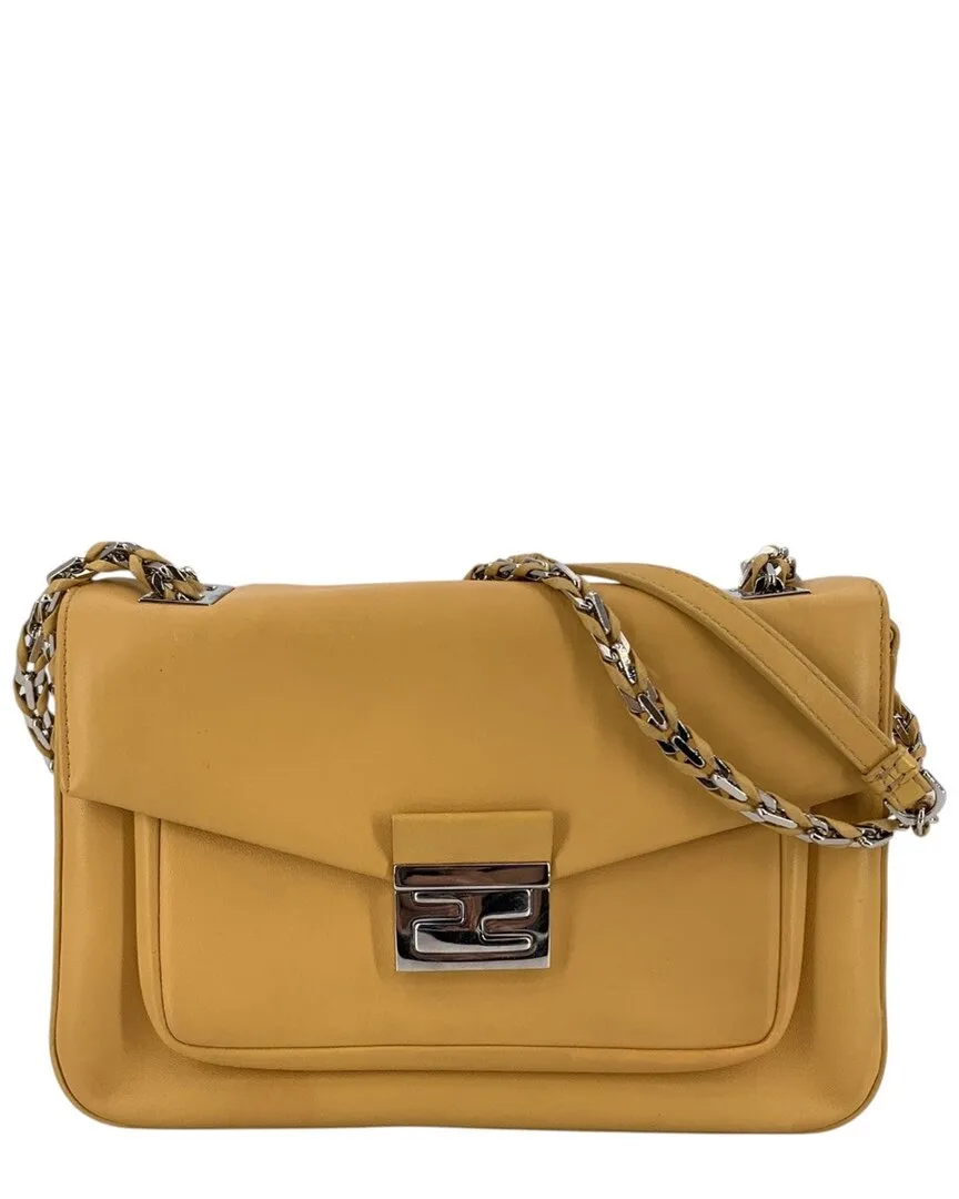 Yellow Leather Baguette Shoulder Bag (authentic Pre-Loved) by FENDI
