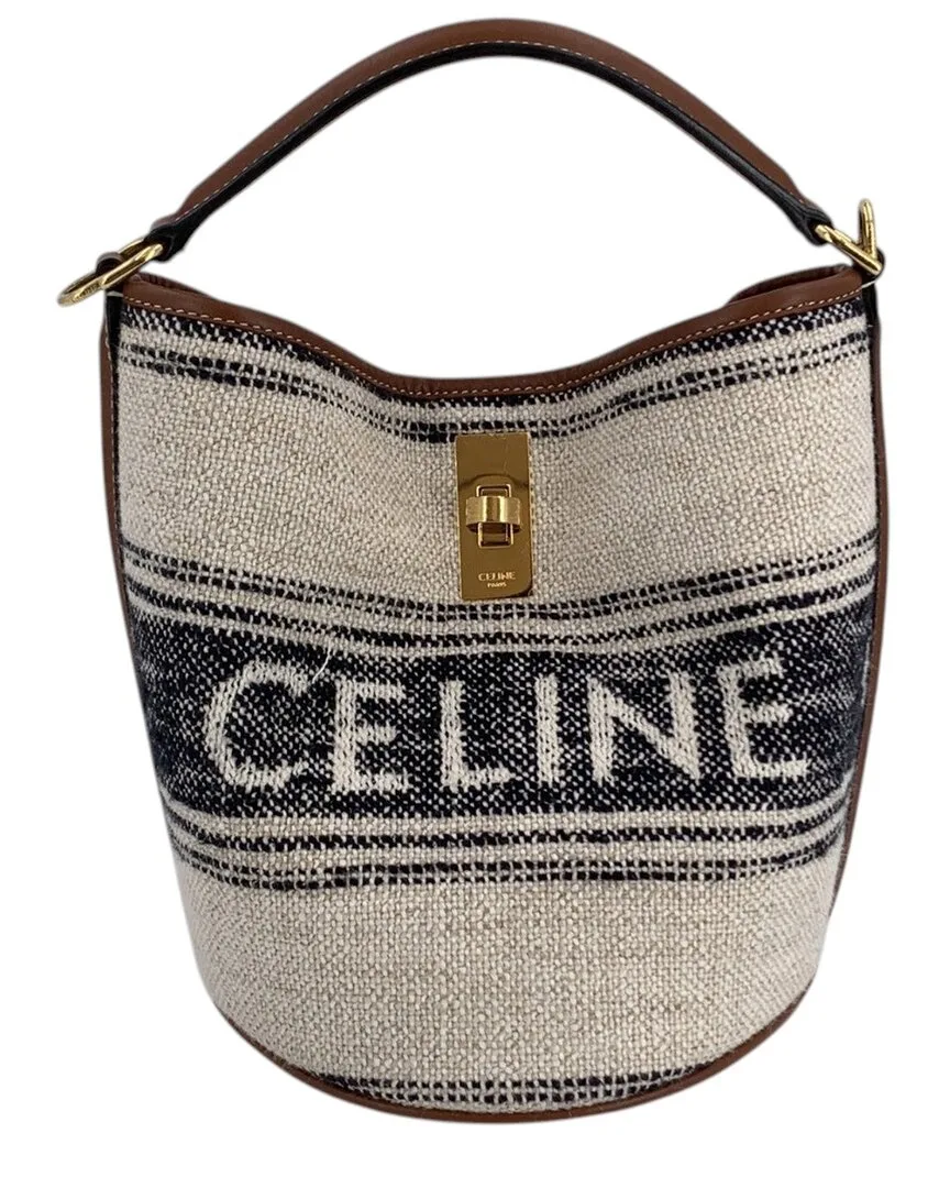 Beige Cotton Teen 16 Shoulder Bag (authentic Pre-Loved) by Celine