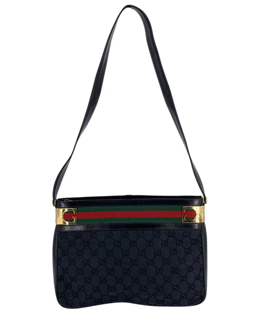 Black Cotton Shoulder Bag (authentic Pre-Loved) by Gucci