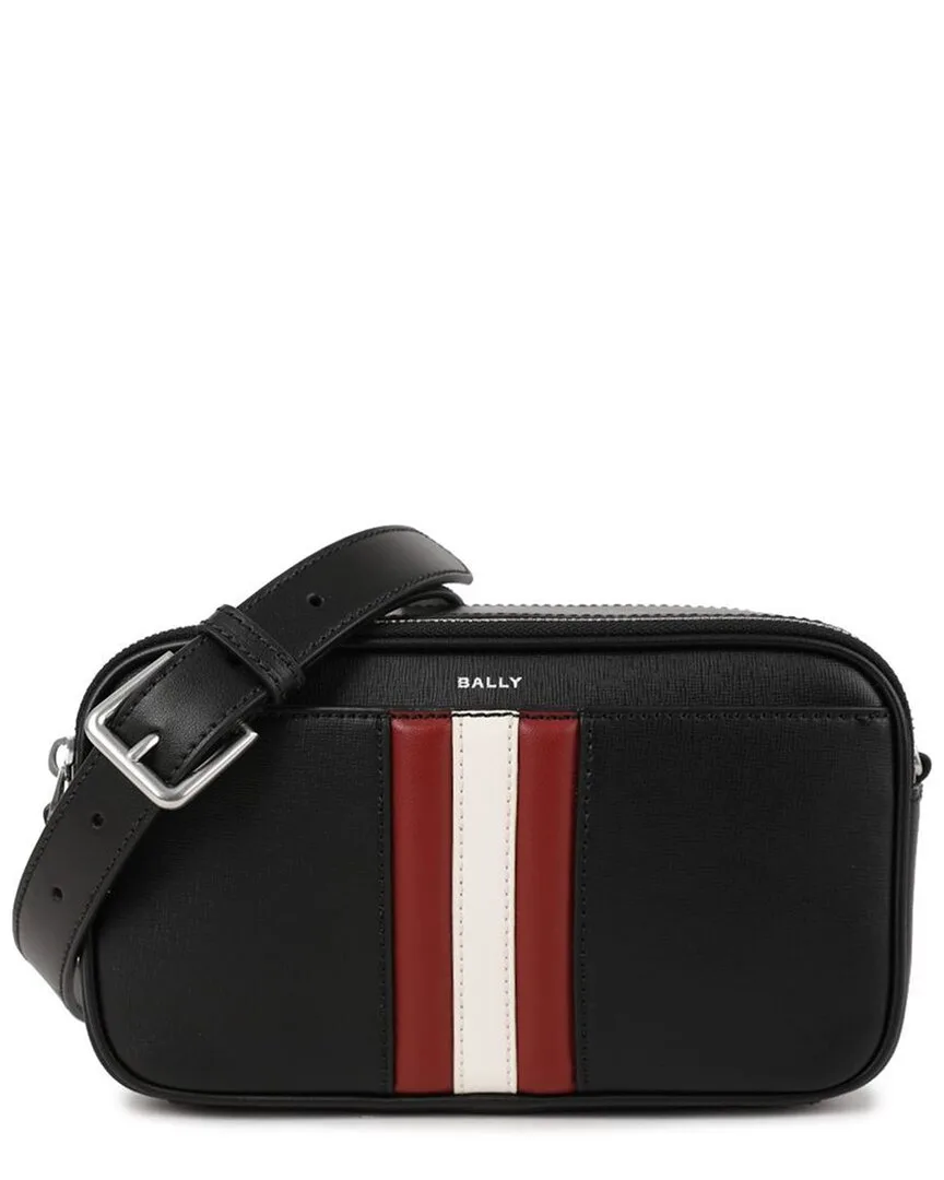 Black Leather Crossbody by Bally