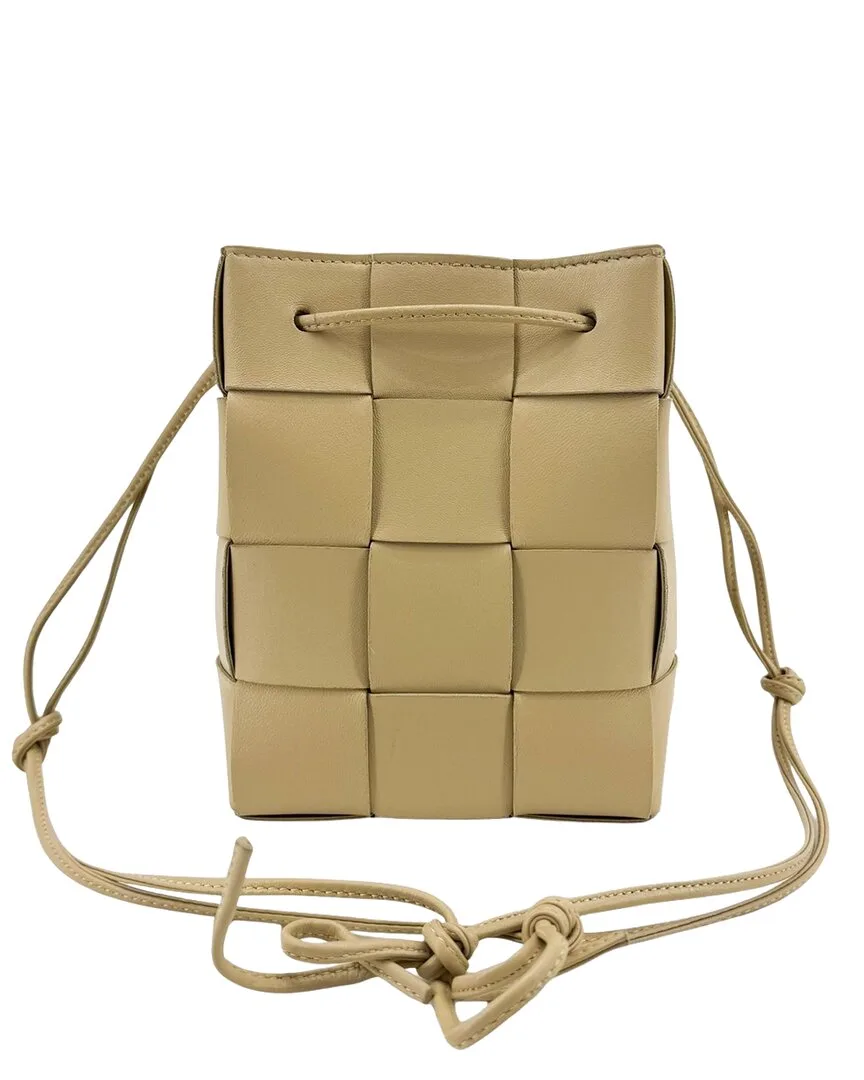 Beige Lambskin Small Cassette Bucket Bag (authentic Pre-Loved)