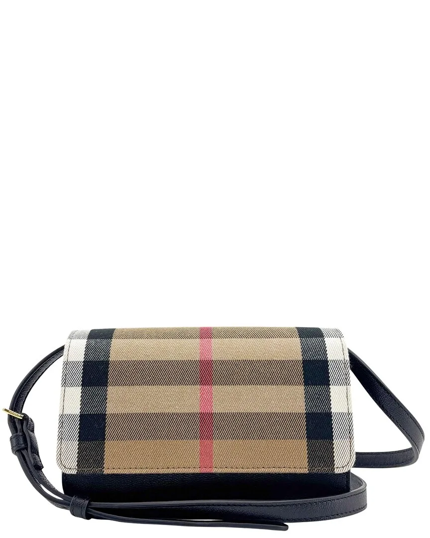 Beige Vintage Check Leather Hampshire Crossbody (authentic Pre-Loved) by Burberry