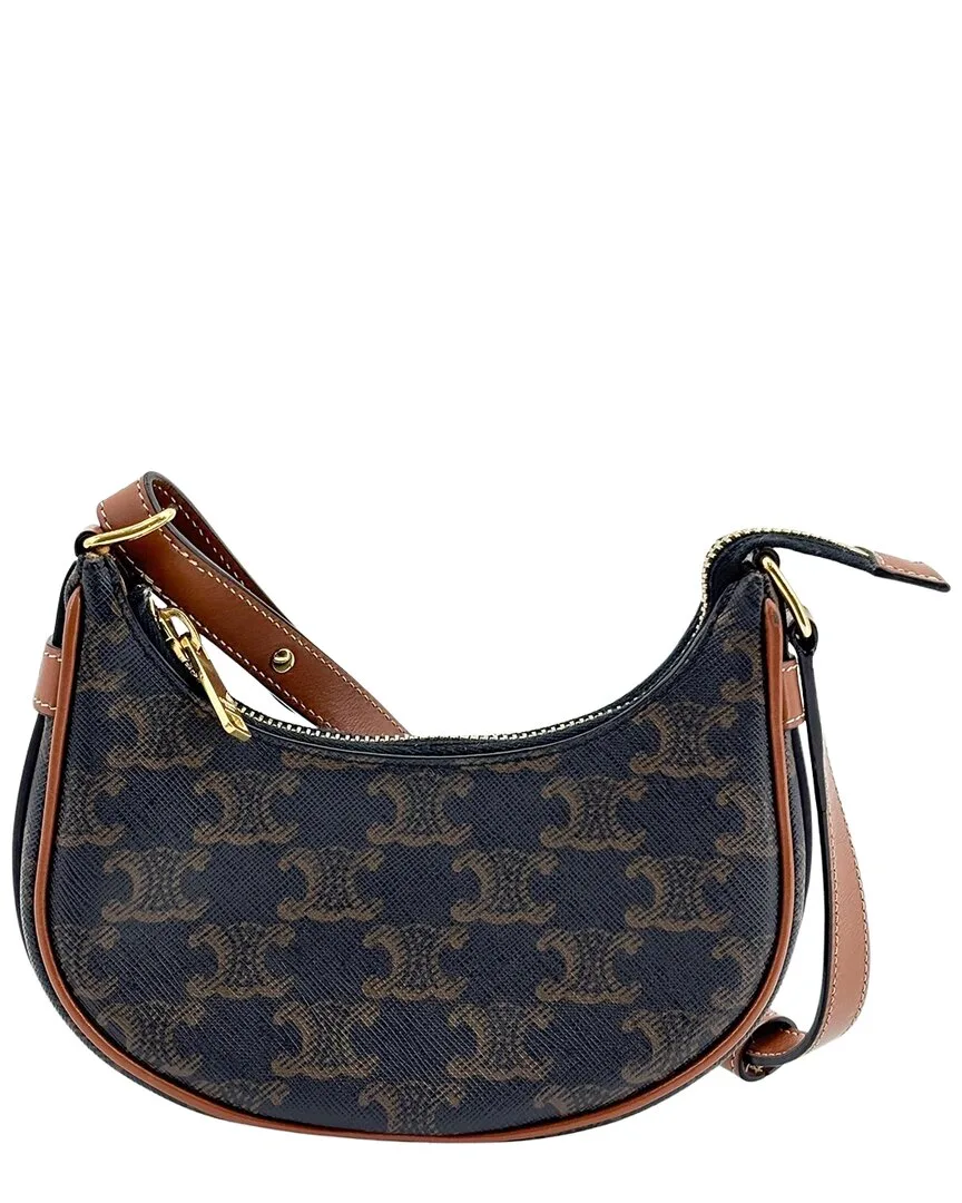 Black Triomphe Canvas Mini Ava Bag (authentic Pre-Loved) by Celine