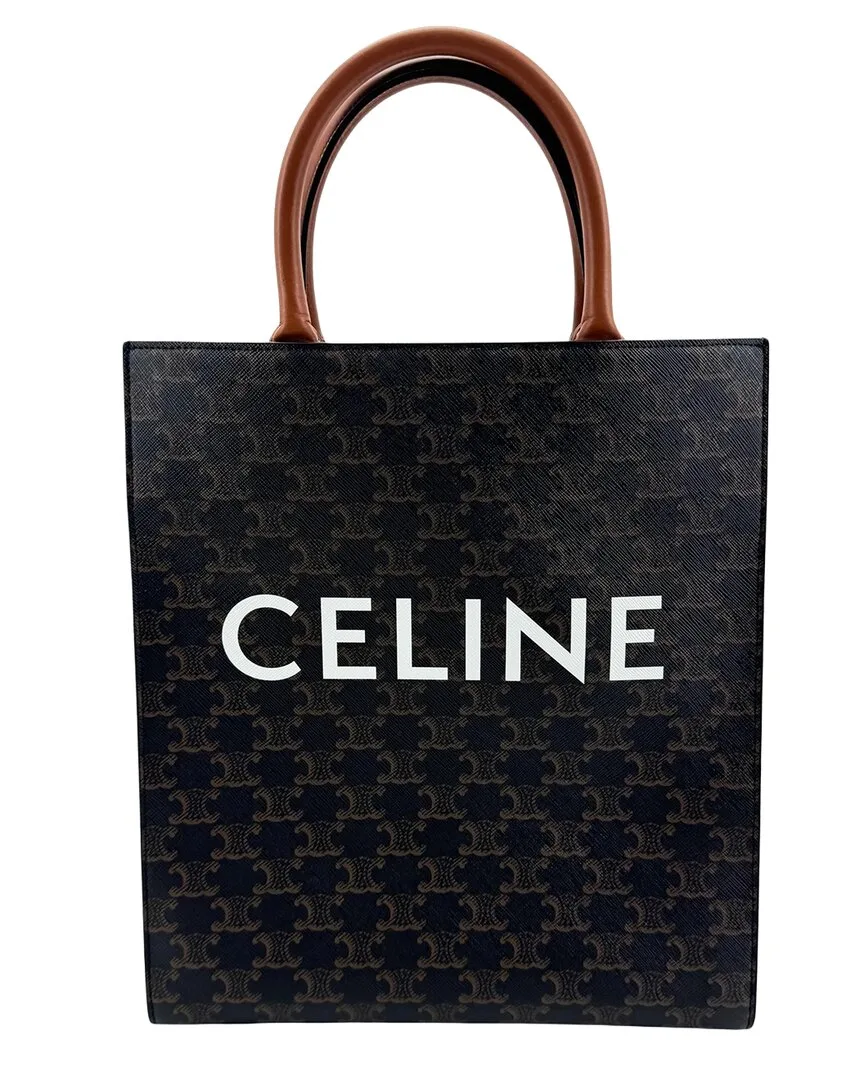 Black Triomphe Canvas Mini Vertical Cabas (authentic Pre-Loved) by Celine